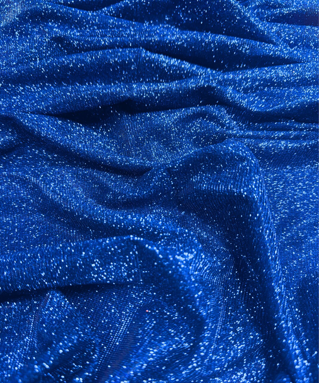 Royal Blue Glitter Lurex Knit Fabric by the Yard, 60" Wide Sparkle Metallic Stretch Fabric for Costumes, Gowns, Dancewear